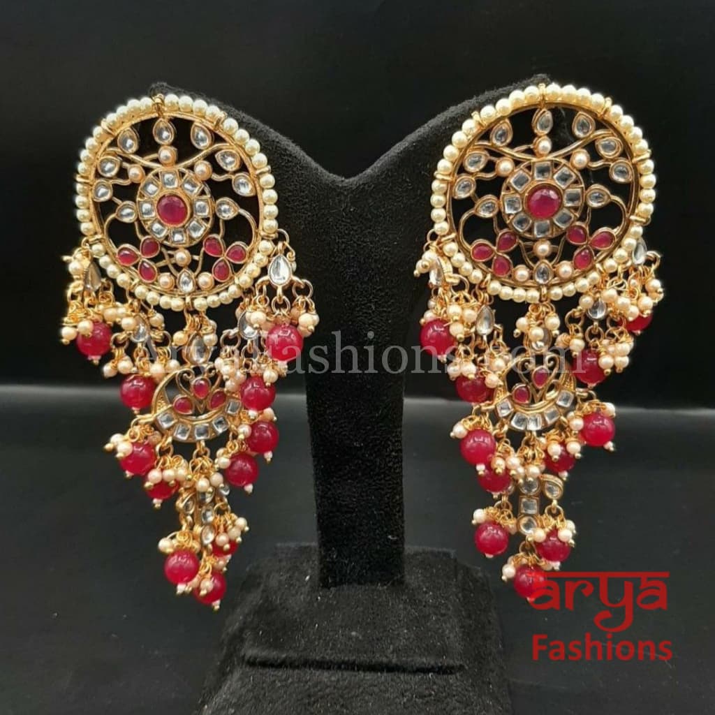 Mahi Jadau Long Kundan Earrings