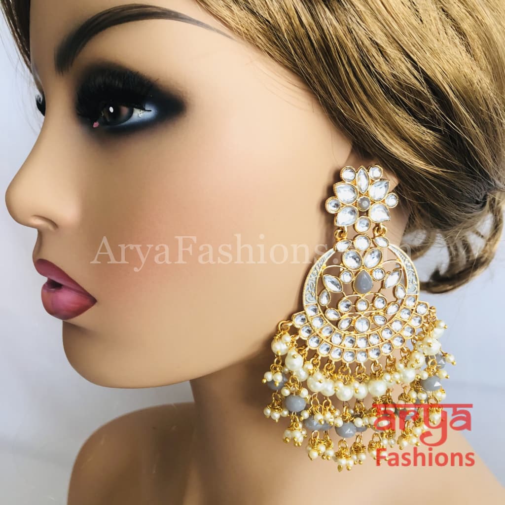 Mahi Kundan Meenakari Long Chandbalis