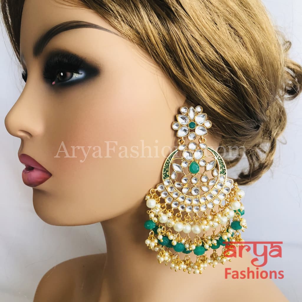 Mahi Kundan Meenakari Long Chandbalis