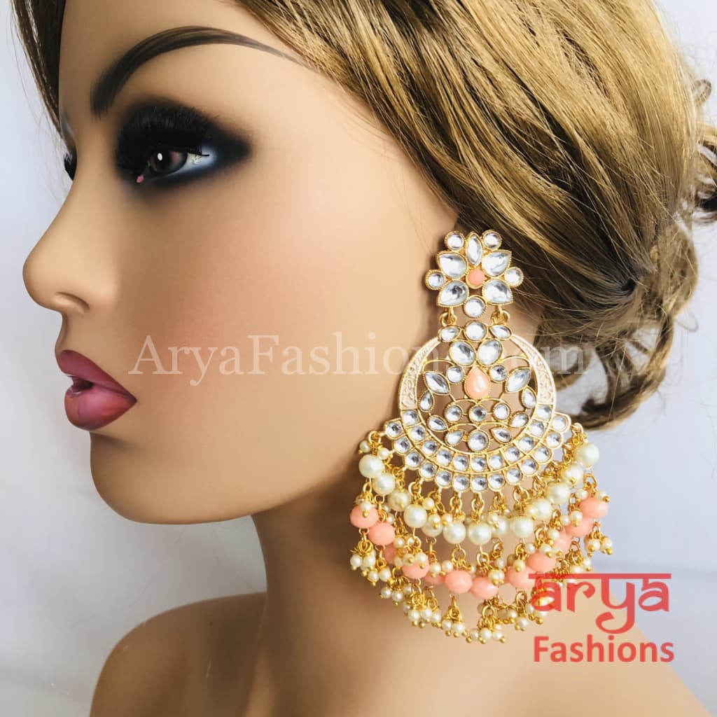 Mahi Kundan Meenakari Long Chandbalis