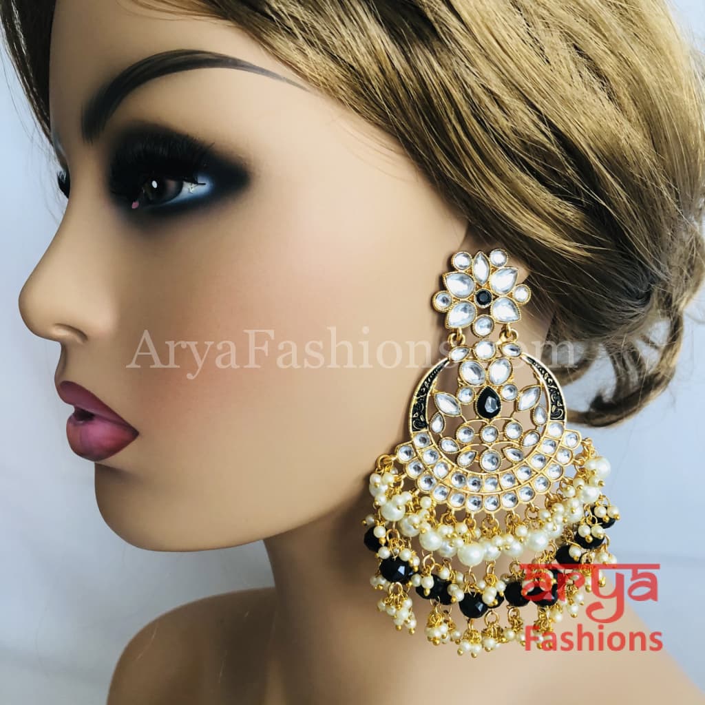 Mahi Kundan Meenakari Long Chandbalis