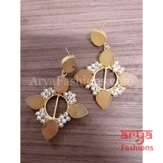 Minisha Druzy Stone Earrings/Gold plated Earrings with stones