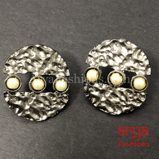 Mirraw Chipped Studs/Gray studs/ Statement Fusion Studs