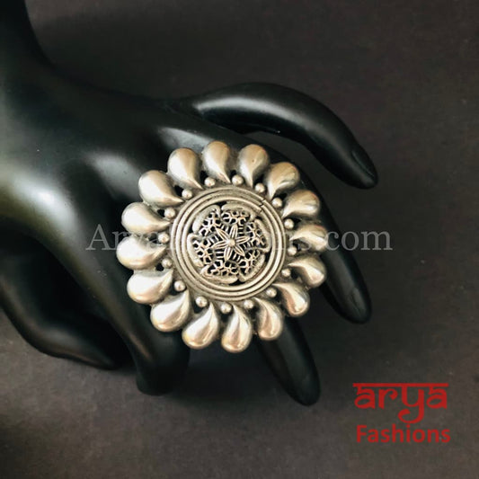 Oxidized Silver Ring/Trendy Ring/Statement Ring/German Ring
