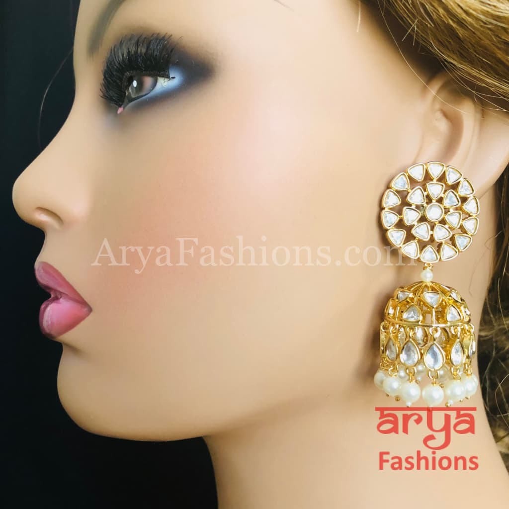 Pacchi Kundan Jhumka Earrings/ Indian Traditional Earrings