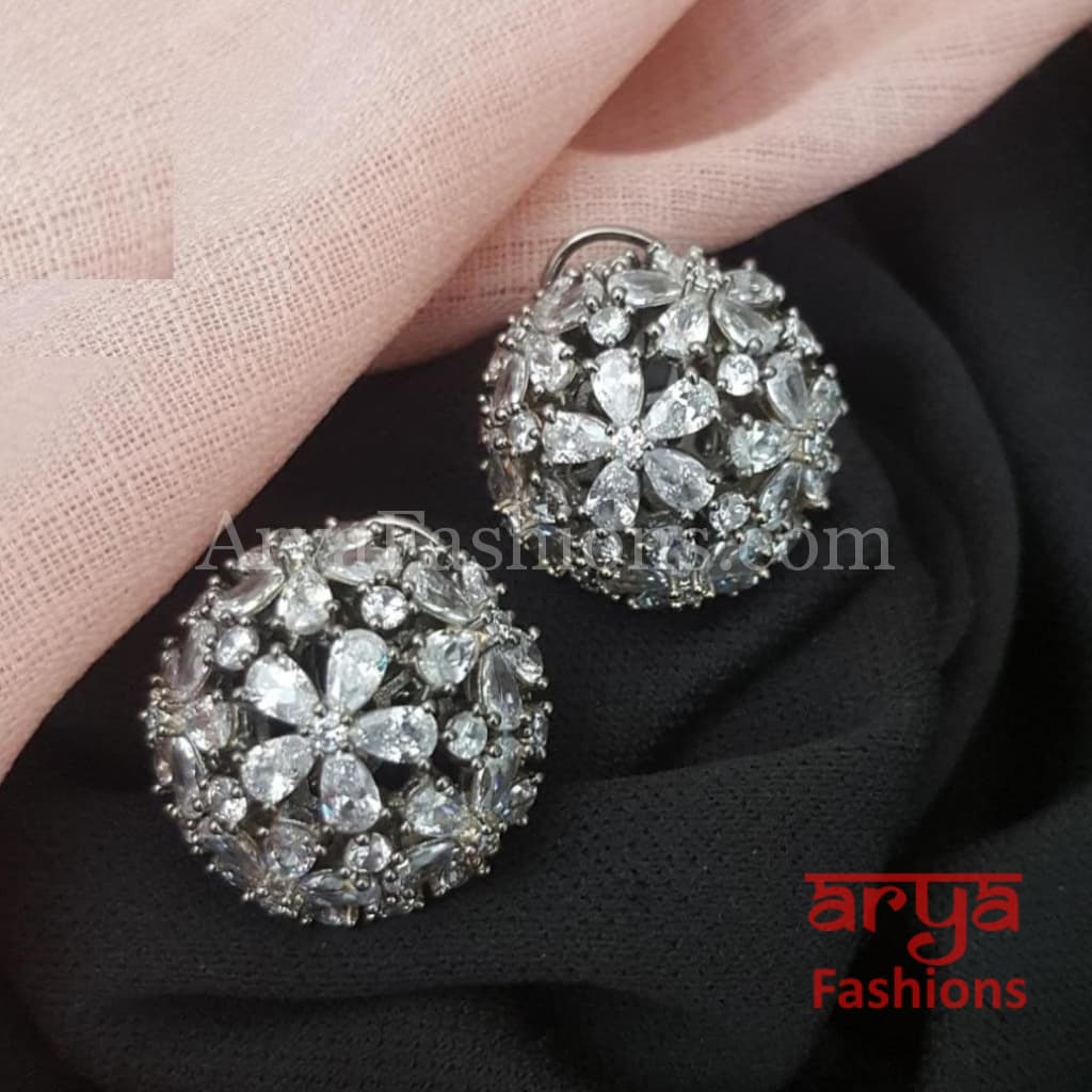 Parita CZ Bulb Studs in Victorian Finish/ Ethnic Stud Earrings