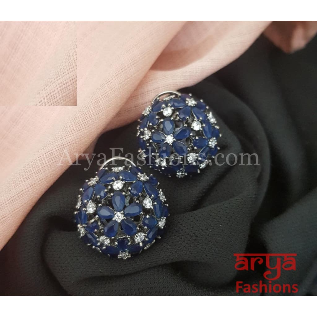 Parita CZ Bulb Studs in Victorian Finish/ Ethnic Stud Earrings