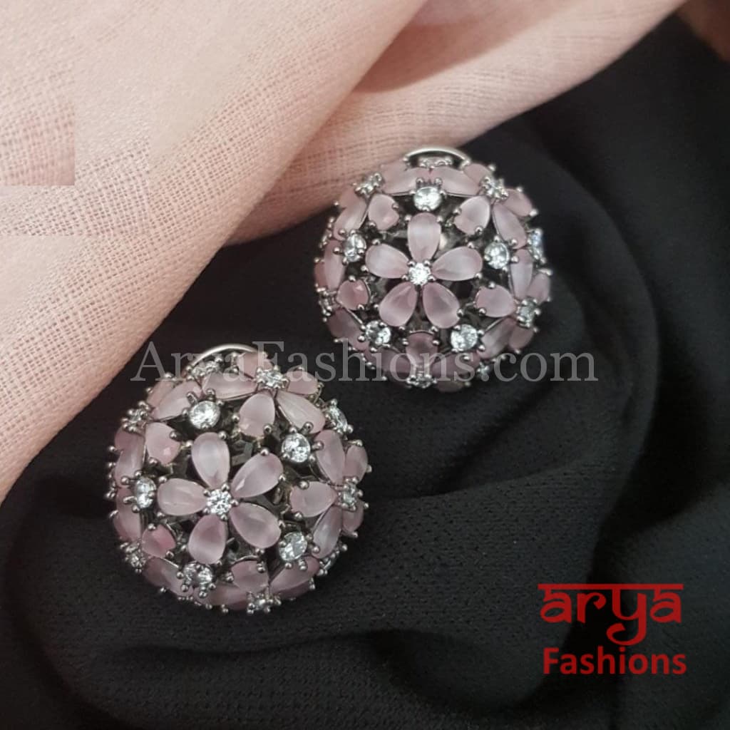 Parita CZ Bulb Studs in Victorian Finish/ Ethnic Stud Earrings