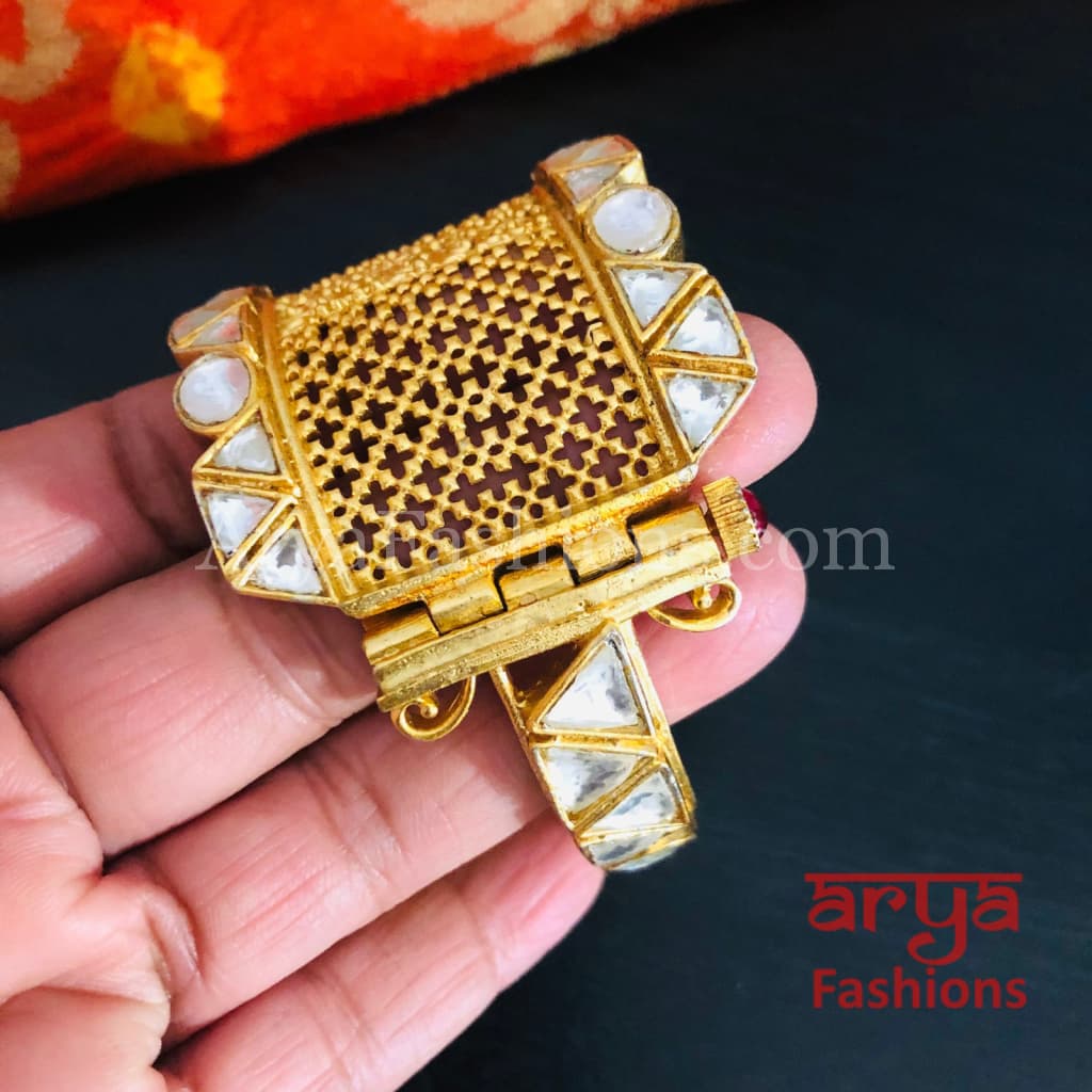 Rajwadi Kundan Bracelet/ Rajasthani Kada/ Rajputi Openable Bracelet Kada