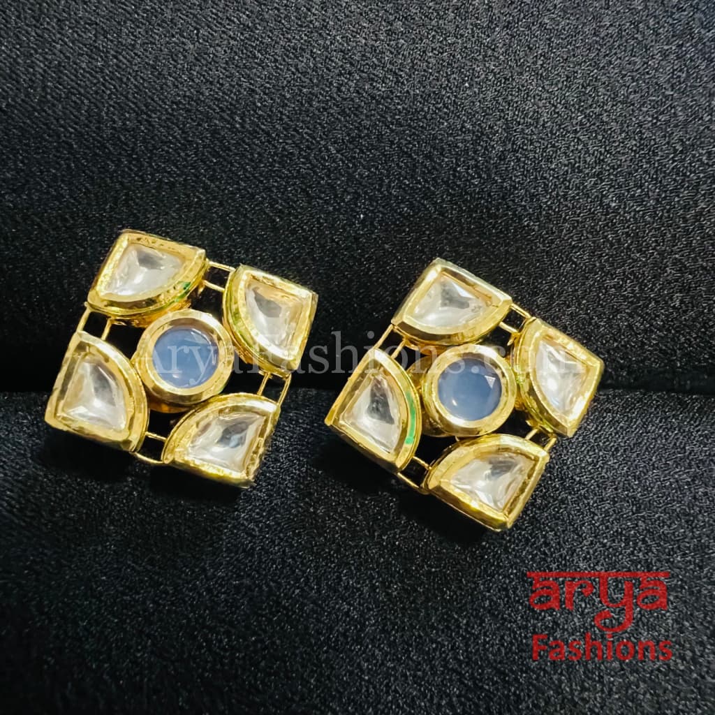Rajwadi Kundan Meenakari Gold plated Studs