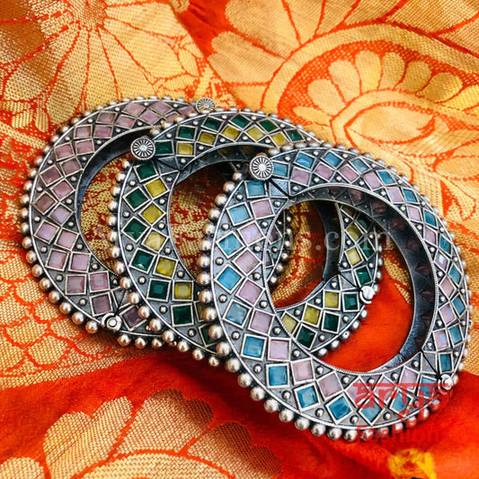 Rajwadi Round Silver Oxidized Bracelet/ Ethnic Bracelet /Boho Jewelry/Ethnic