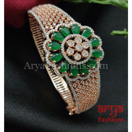 Rinisha Rose Gold CZ Cocktail 2.6 Bracelet with Cubic Zirconia Stones