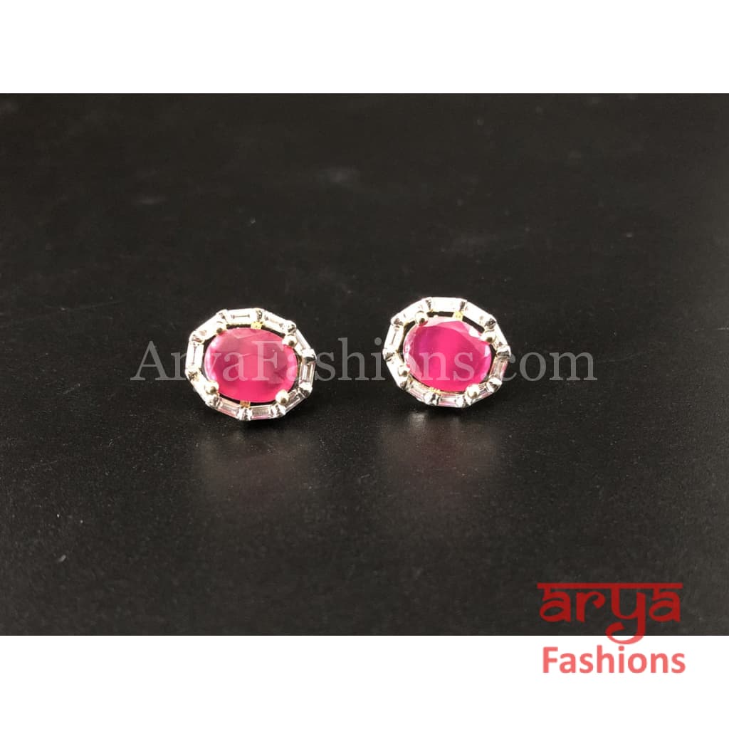 Ruby CZ Cocktail Studs
