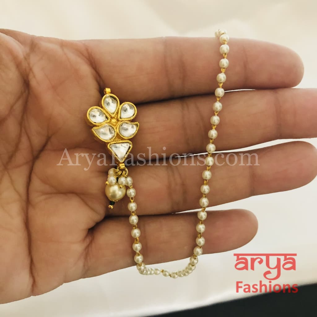 Ruby Pacchi Kundan Nose Clip/ CZ non piercing nose ring/ Bridal Nosepin