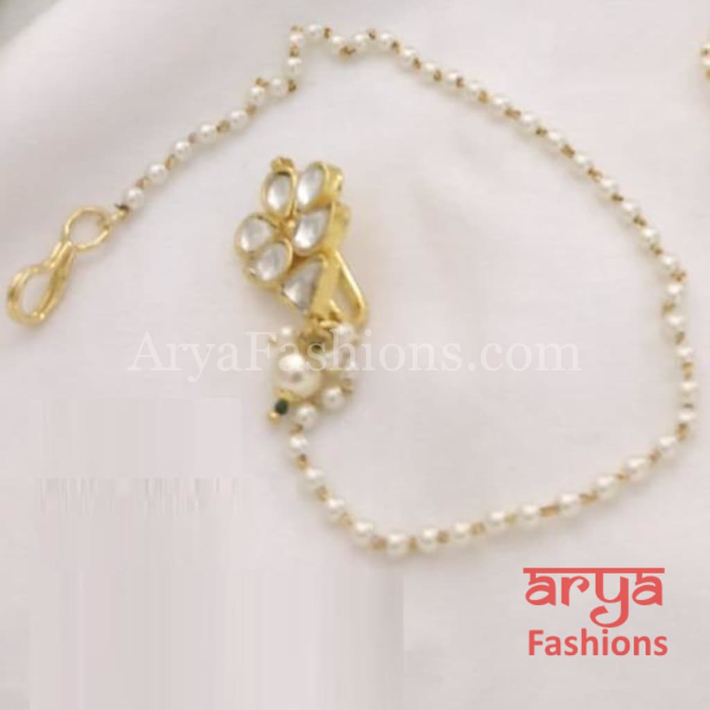 Ruby Pacchi Kundan Nose Clip/ CZ non piercing nose ring/ Bridal Nosepin