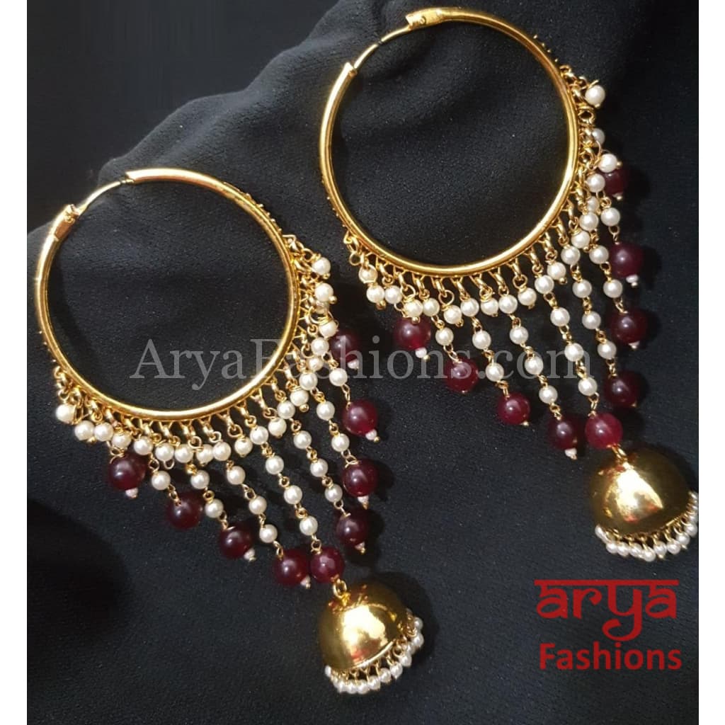 Ruhi Golden Jhumka Bali Earrings