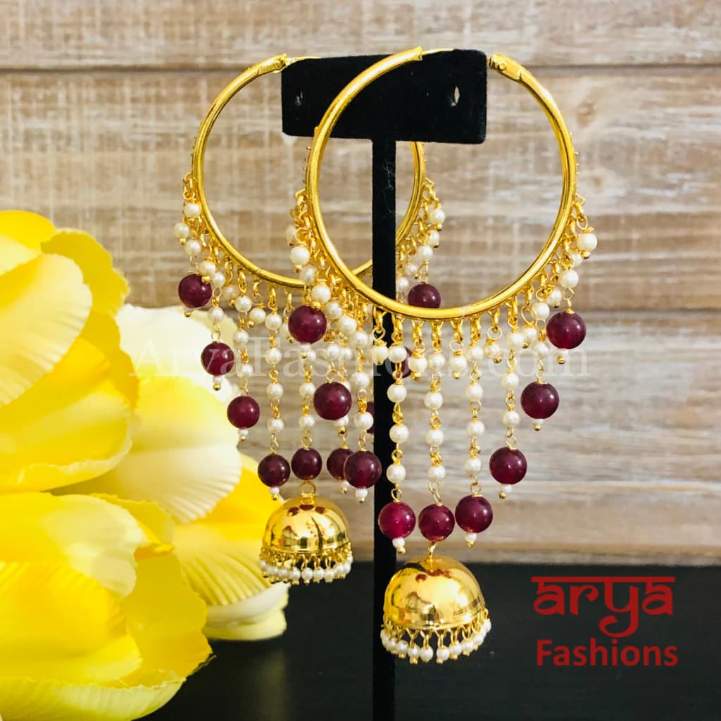 Ruhi Golden Jhumka Bali Earrings