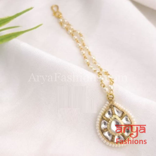 Russhi CZ Kundan Round Mang Tika for Girls