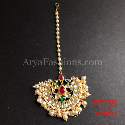 Russhi Kundan Mang Tika with Pearls