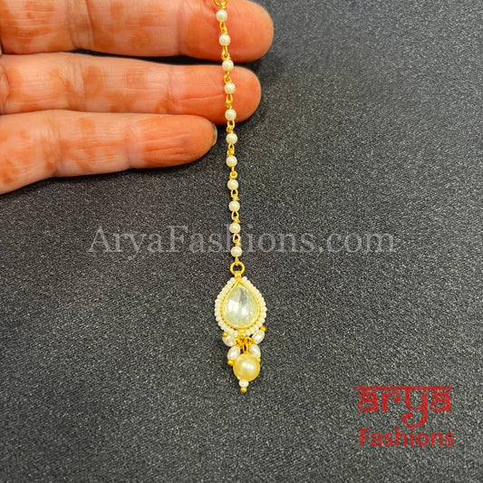 Russhi CZ Kundan Small Mang Tika for Girls