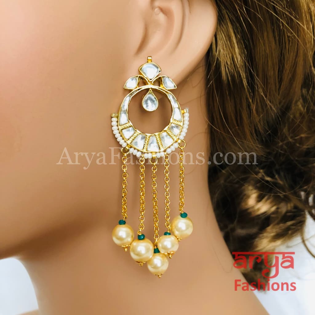 Saba Kundan Pearl Chandbalis