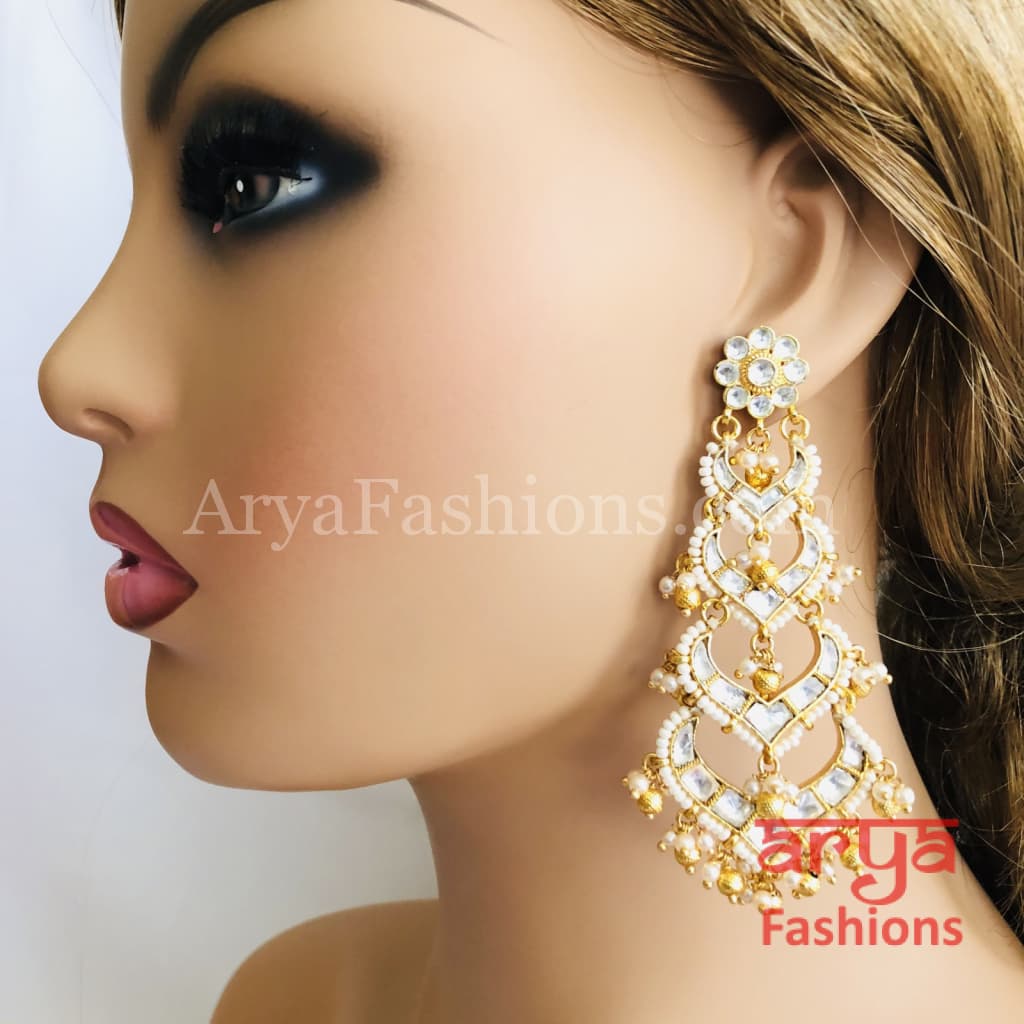 Saba Ruby Pearl Jadau Kundan jhumka earrings