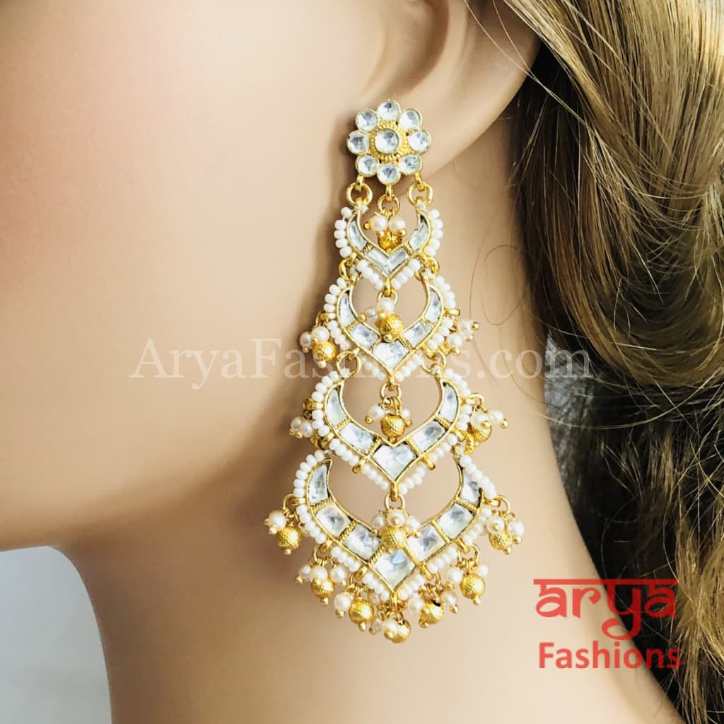 Saba Ruby Pearl Jadau Kundan jhumka earrings