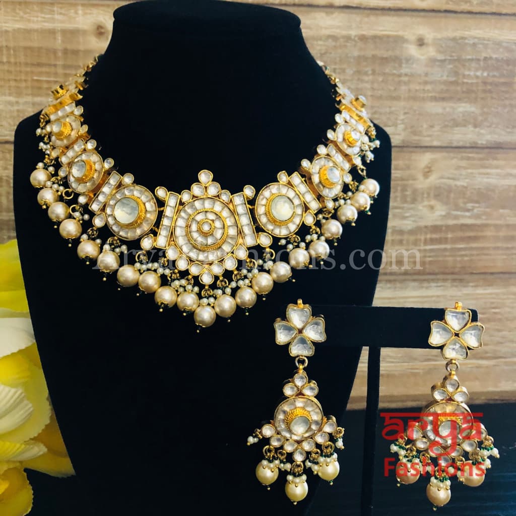 Shamira Polki Kundan Choker Necklace/ Rajwadi Necklace