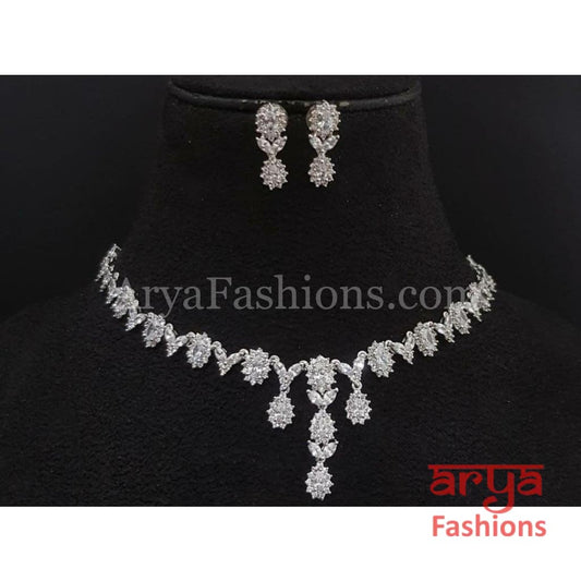 Silver Cubic Zirconia Bridesmaid Necklace