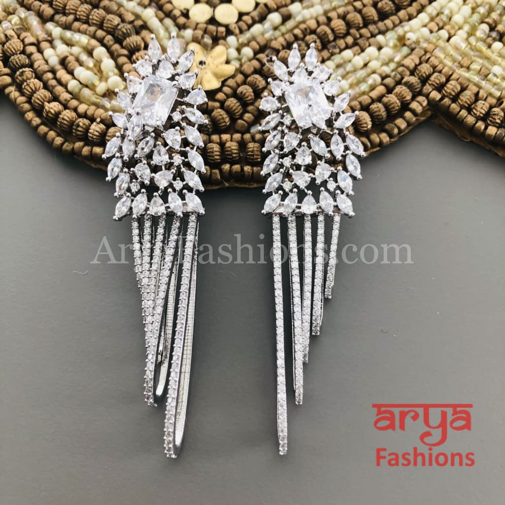 Silver Cubic Zirconia Party earrings