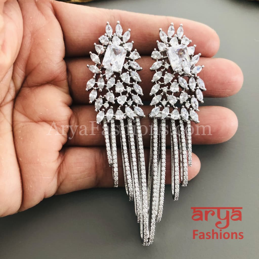 Silver Cubic Zirconia Party earrings