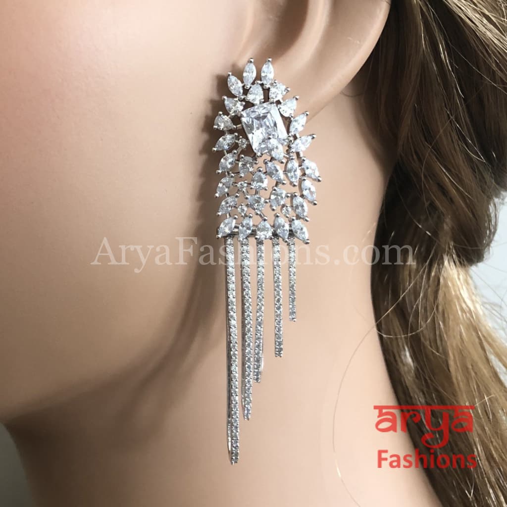 Silver Cubic Zirconia Party earrings