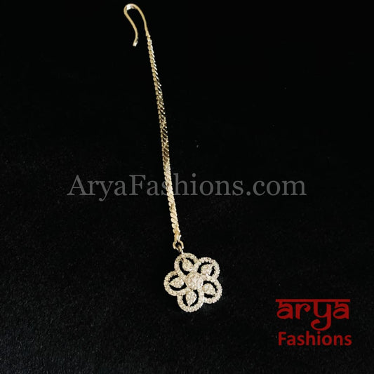 Silver CZ Mang Tika for Little Girls/ Bollywood