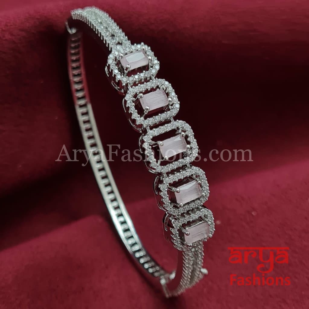 Silver Monalisa Stones CZ Bracelet