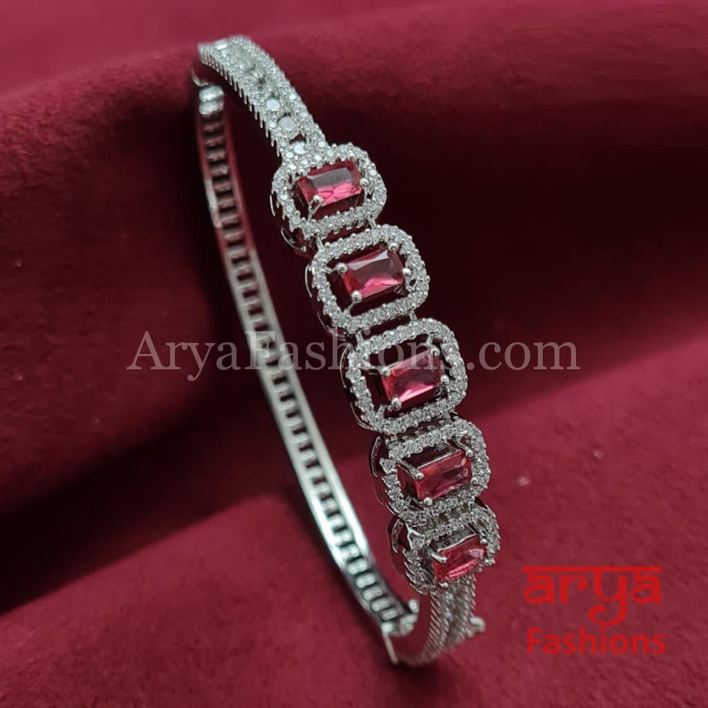 Silver Monalisa Stones CZ Bracelet