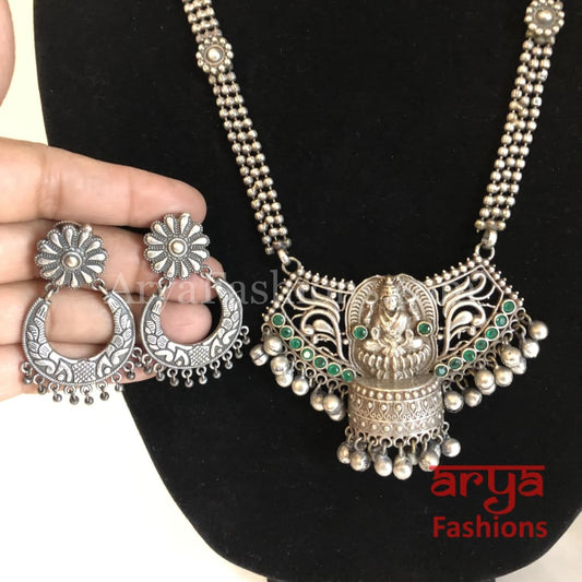 Siya Green Pendant German Silver Tribal Necklace