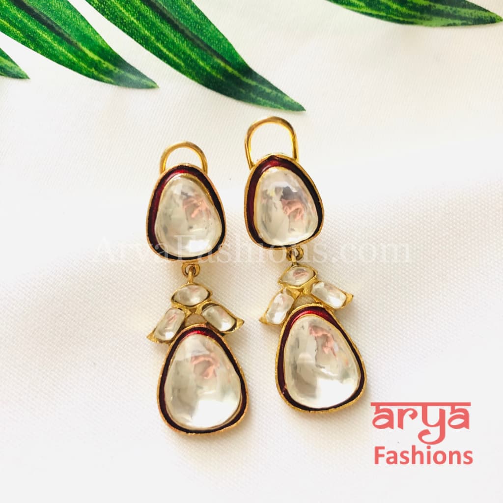 Solitaire Kundan Fusion Earrings