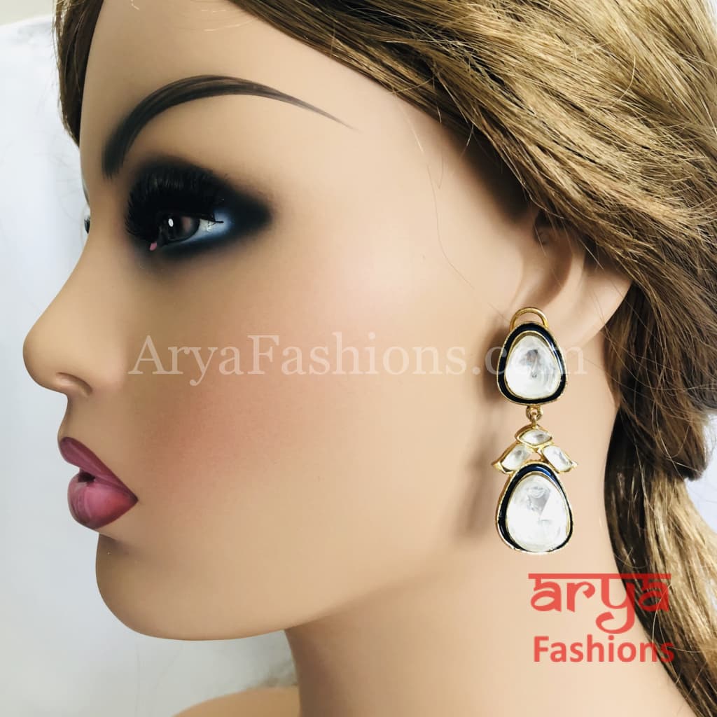 Solitaire Kundan Fusion Earrings