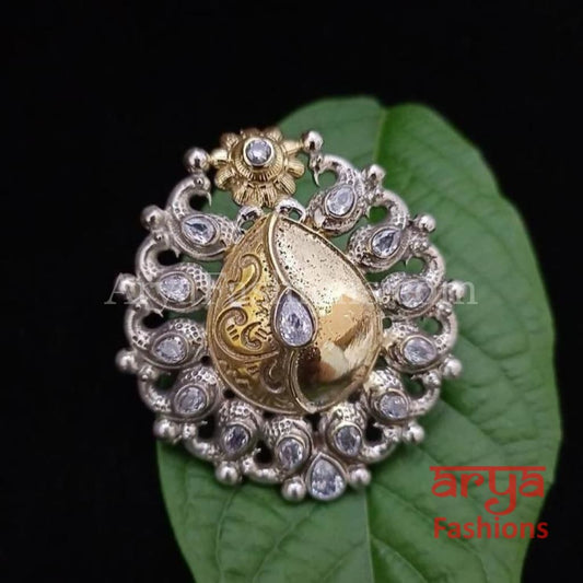 Statement Ring/German Silver Ring/Oxidized Ring/Trendy/Bohemian Ring