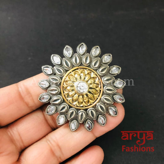 Statement Ring/German Silver Ring/Oxidized Ring/Trendy/Bohemian Ring