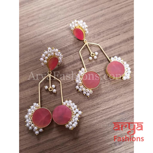 Sunisha Druzy Stone Earrings/Gold plated Earrings with stones