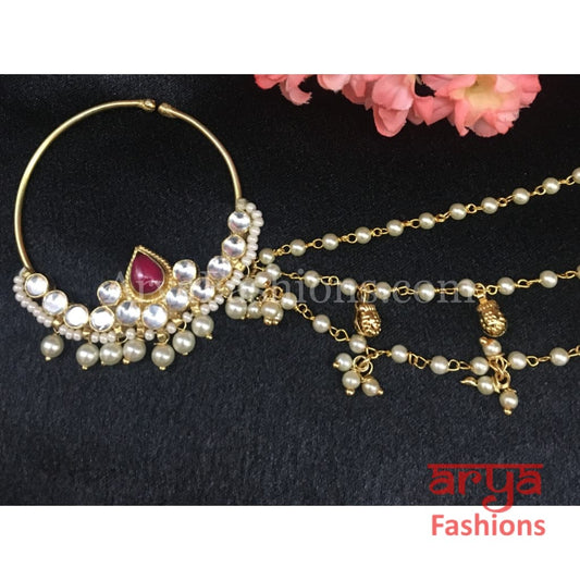 Traditional Kundan Bridal Nose Ring