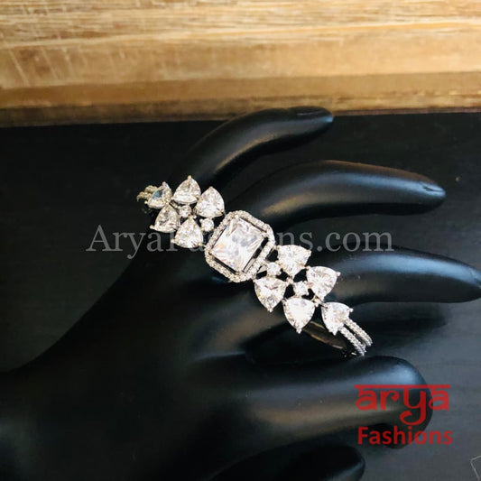 Tunisha Designer Silver CZ Bracelet