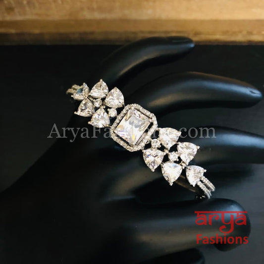 Tunisha Designer Silver CZ Bracelet