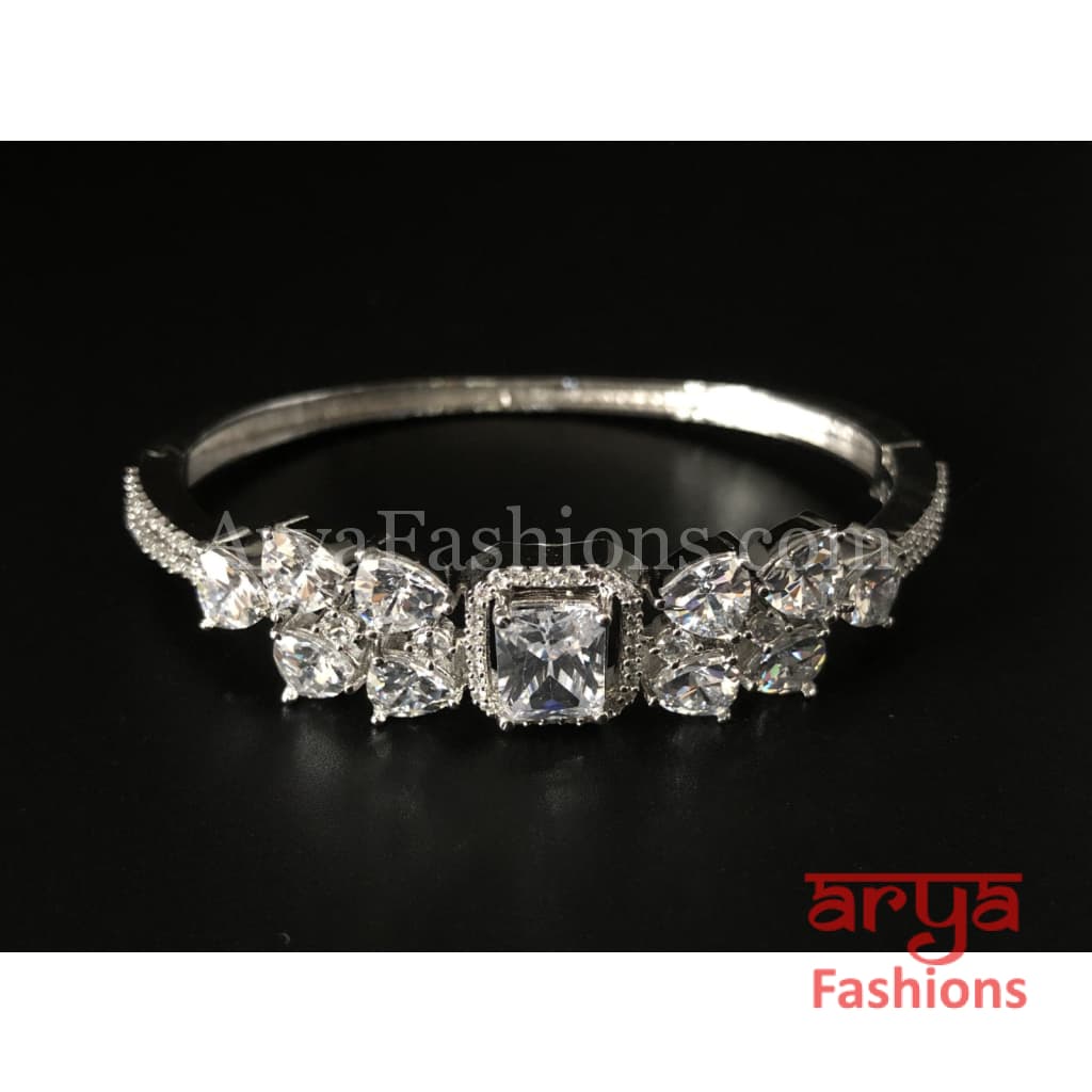 Tunisha Designer Silver CZ Bracelet