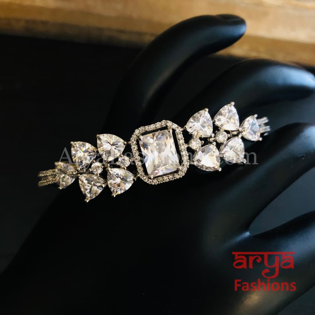 Tunisha Designer Silver CZ Bracelet