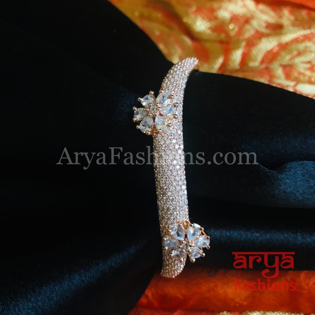 Tyra Cubic Zirconia Openable Bracelet/ CZ Crystal Party Bracelet