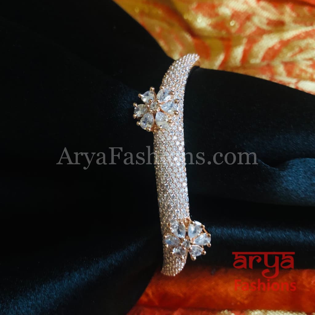 Tyra Cubic Zirconia Openable Bracelet/ CZ Crystal Party Bracelet