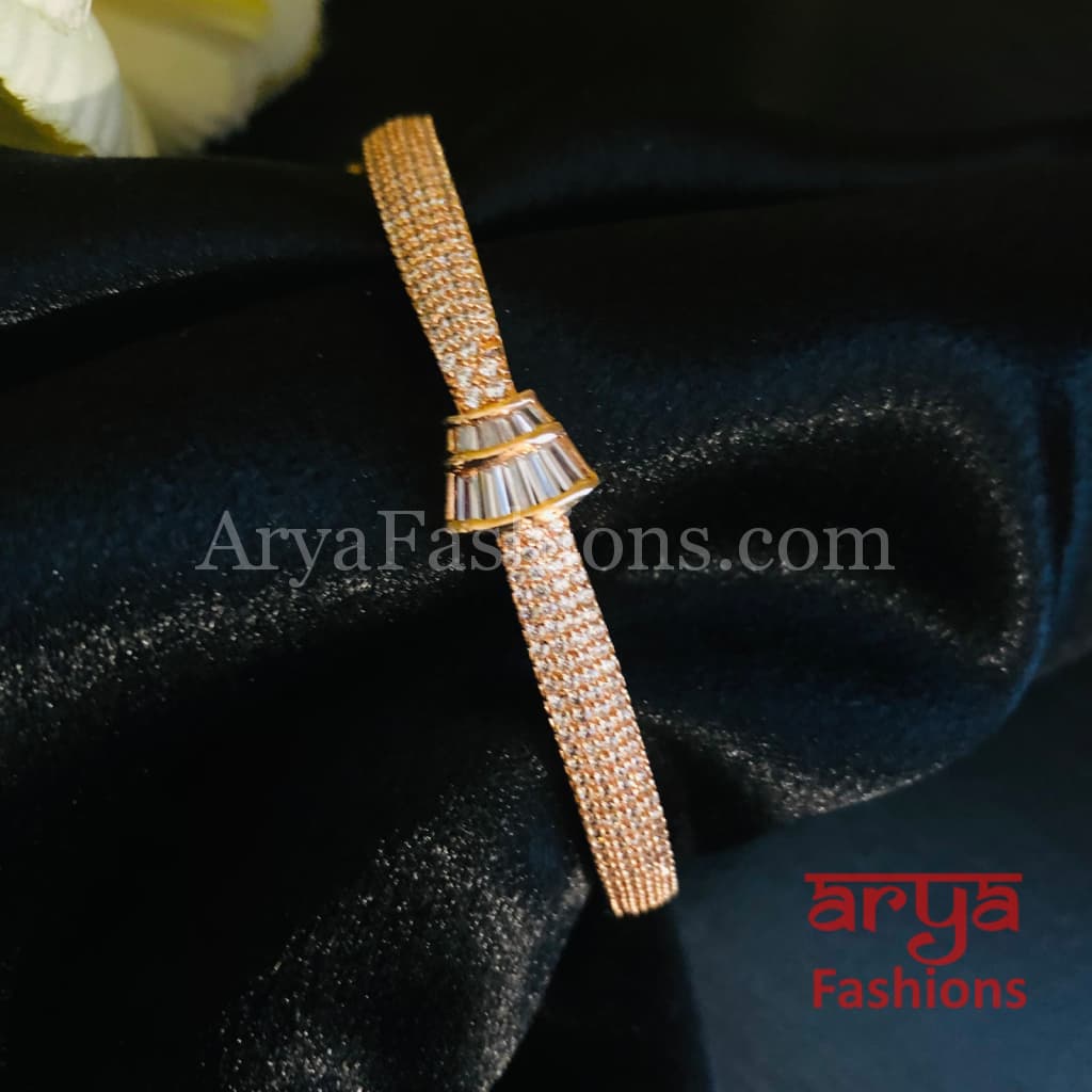 Victorian Rose Gold CZ Bracelet / Designer