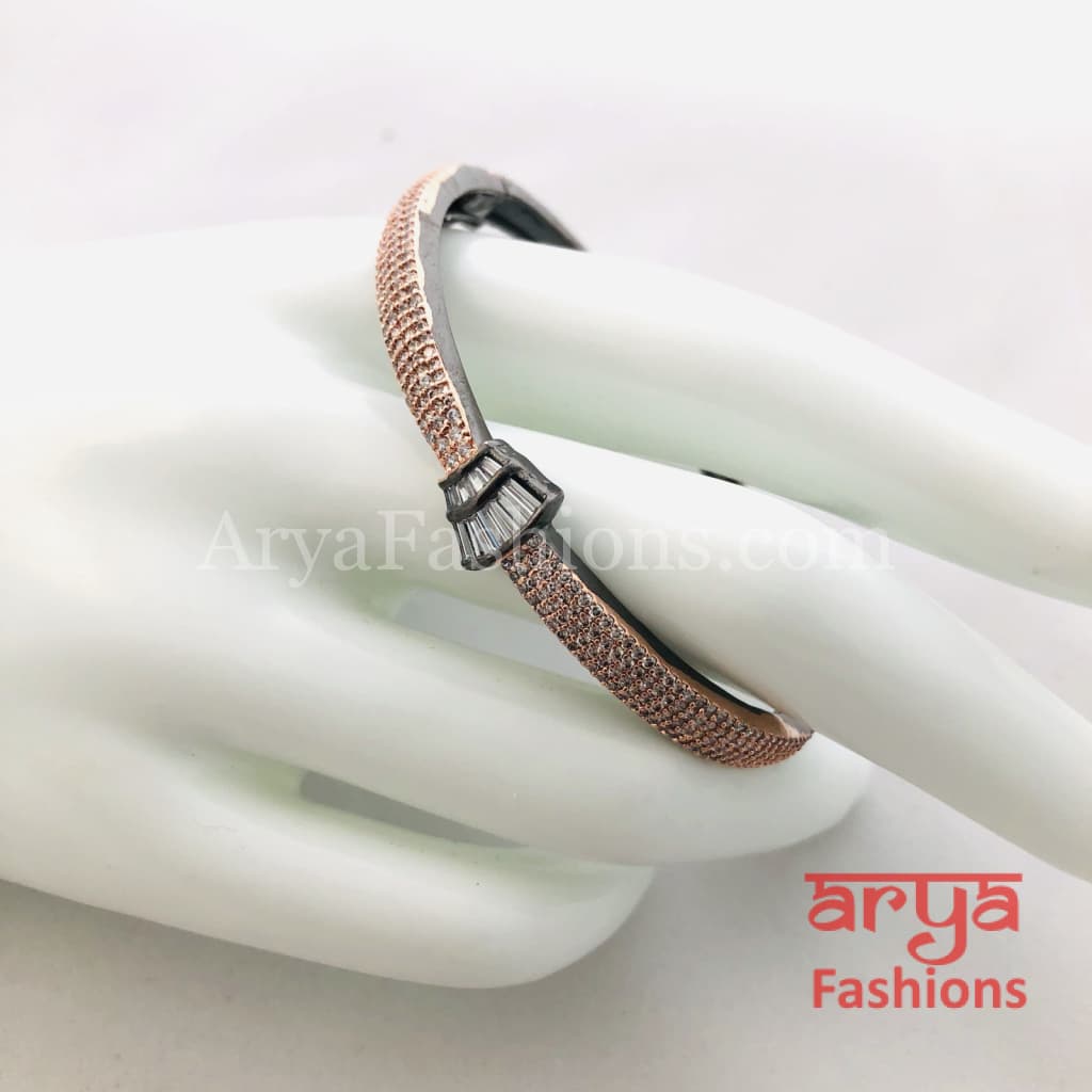 Victorian Rose Gold CZ Bracelet / Designer